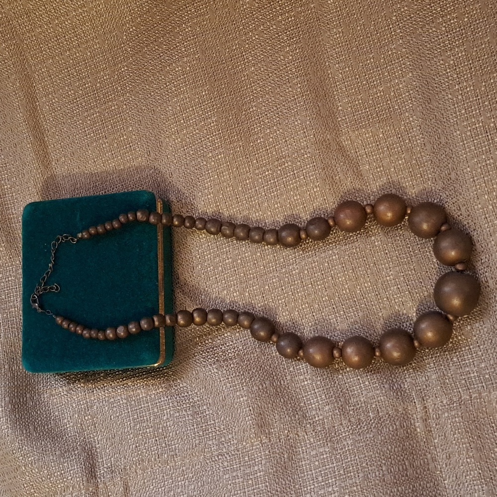 Vintage Copper Wood Necklace